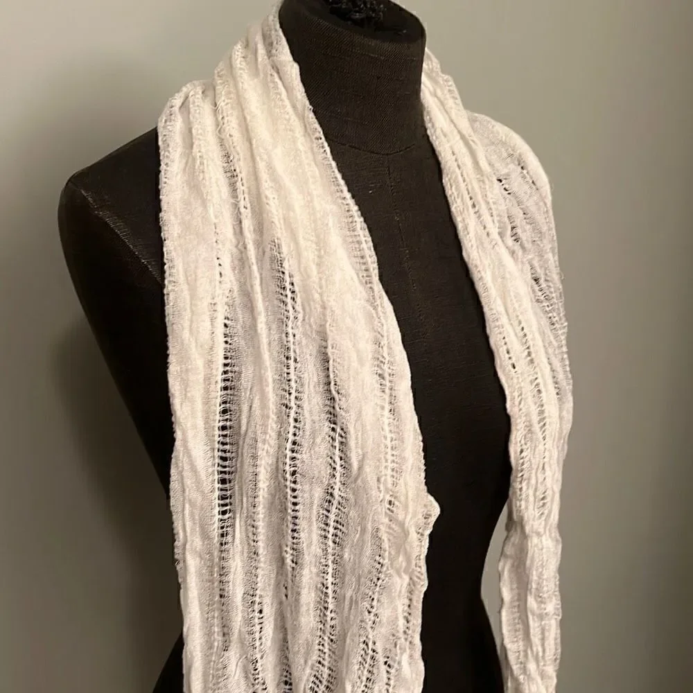 Long, lightweight mesh scarf